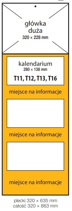 Kalendarz trójdzielny LONG z główką wypukłą
