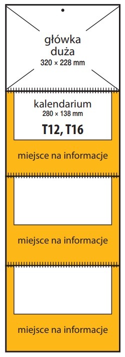 Kalendarz trójdzielny na spirali LONG