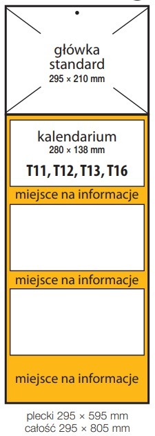 Kalendarz trójdzielny NOWOŚĆ - jedynie wersja z główką wypukłą